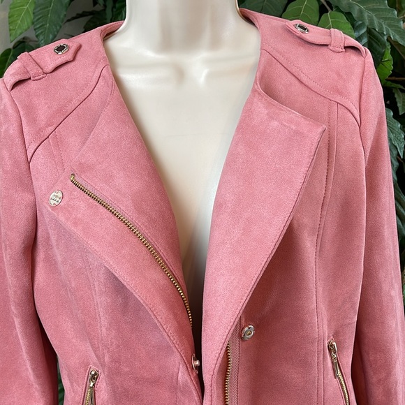 WHBM FAUX SUEDE MOTO JACKET - Picture 7 of 13